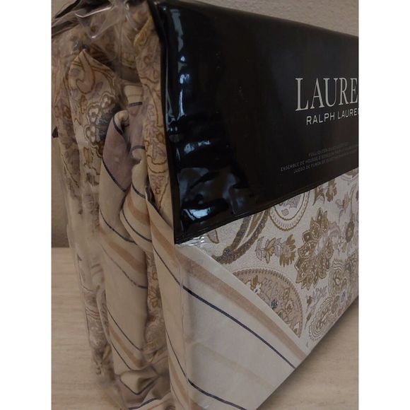 Ralph Lauren ESTELLA PAISLEY Cream Multi Cotton Full Queen Duvet Cover Set - Picture 8 of 10